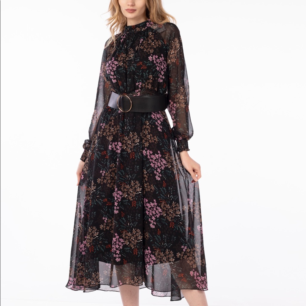 Printed floral dress comes in S, M, and L. Brand new with tags.